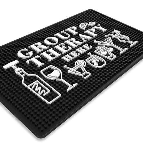 "Group Therapy" Bar Mat 18" x 12" Premium Non-Slip Rubber
