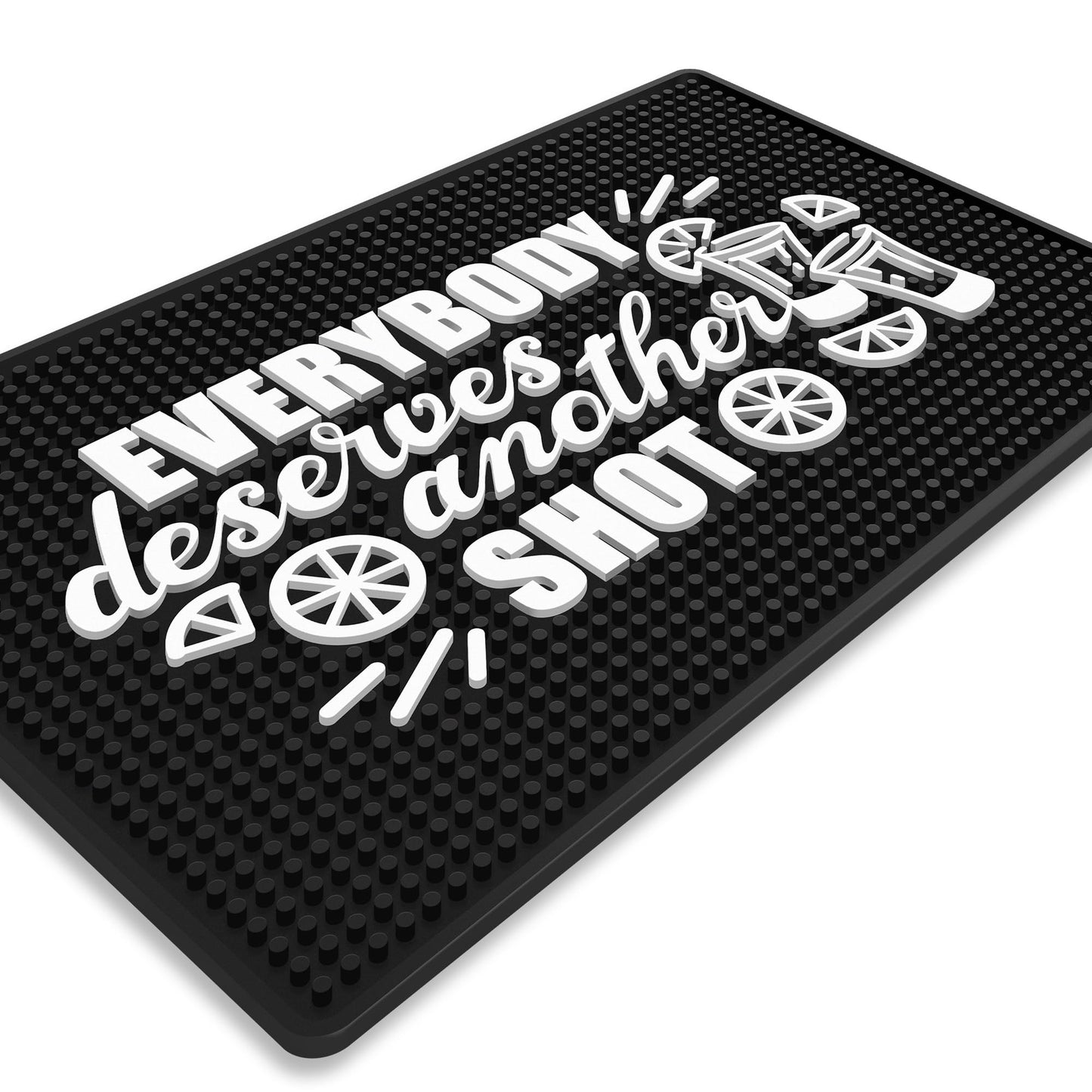 Premium “Everybody Deserves a Shot” Bar Mat