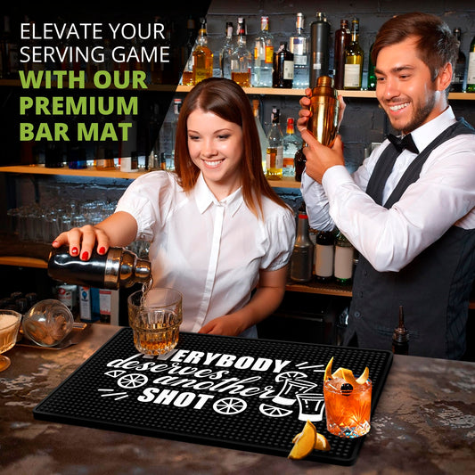 Premium “Everybody Deserves a Shot” Bar Mat