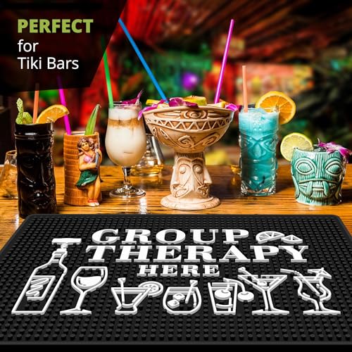 "Group Therapy" Bar Mat 18" x 12" Premium Non-Slip Rubber