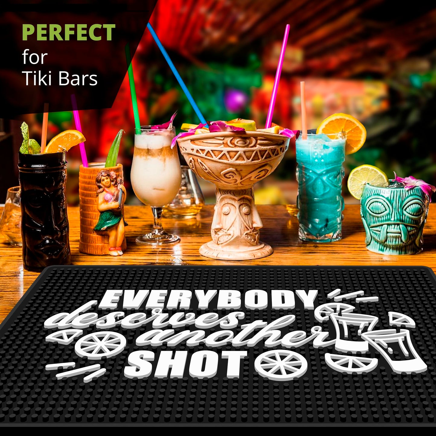 Premium “Everybody Deserves a Shot” Bar Mat