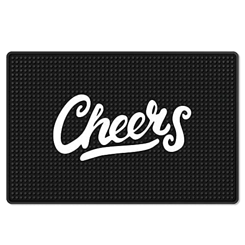 Premium "Cheers" Bar Mat 18" x 12" Non-Slip Rubber