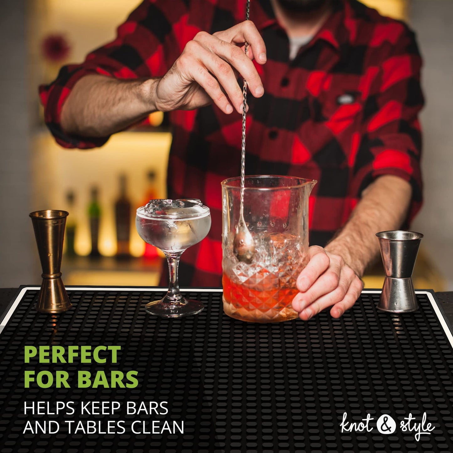 Premium 18" x 12" Rubber Bar Mat Heavy Duty Spill Protection