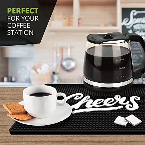 Premium "Cheers" Bar Mat 18" x 12" Non-Slip Rubber