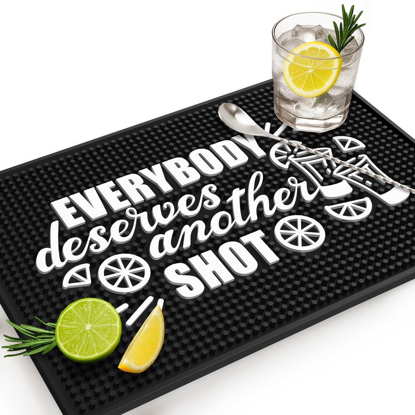 Premium “Everybody Deserves a Shot” Bar Mat