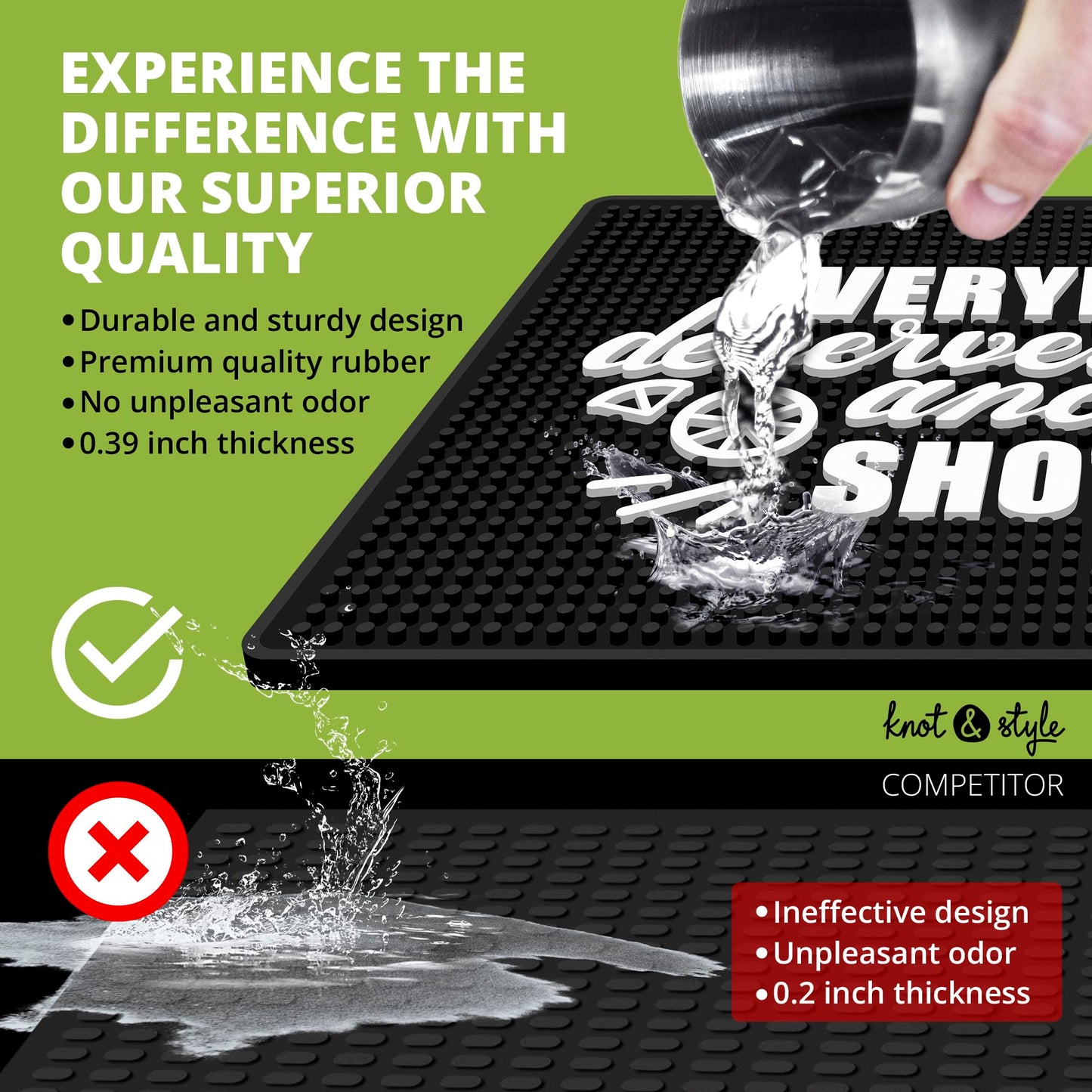 Premium “Everybody Deserves a Shot” Bar Mat