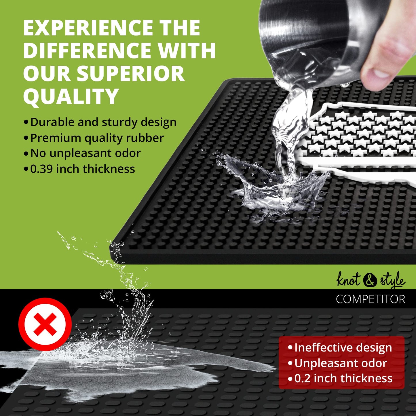 Premium American Flag Bar Mat — 18" x 12" Non-Slip Rubber