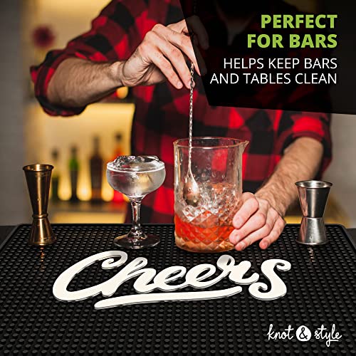 Premium "Cheers" Bar Mat 18" x 12" Non-Slip Rubber