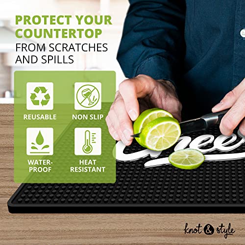 Premium "Cheers" Bar Mat 18" x 12" Non-Slip Rubber