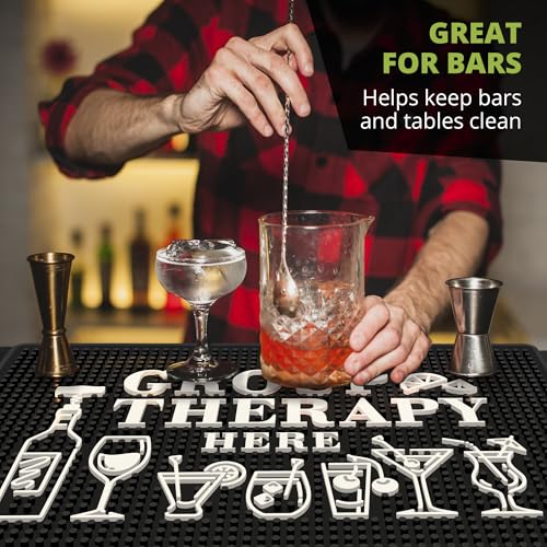 "Group Therapy" Bar Mat 18" x 12" Premium Non-Slip Rubber