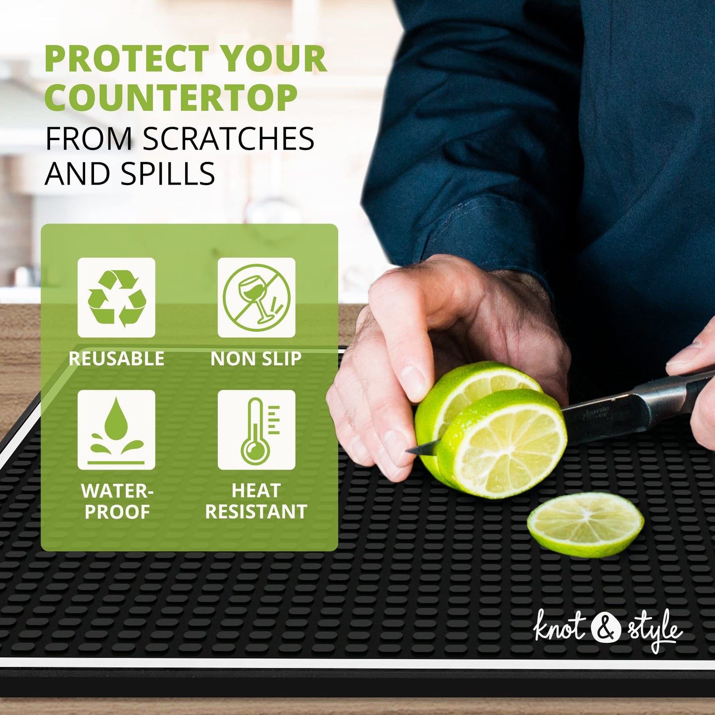 Premium 18" x 12" Rubber Bar Mat Heavy Duty Spill Protection