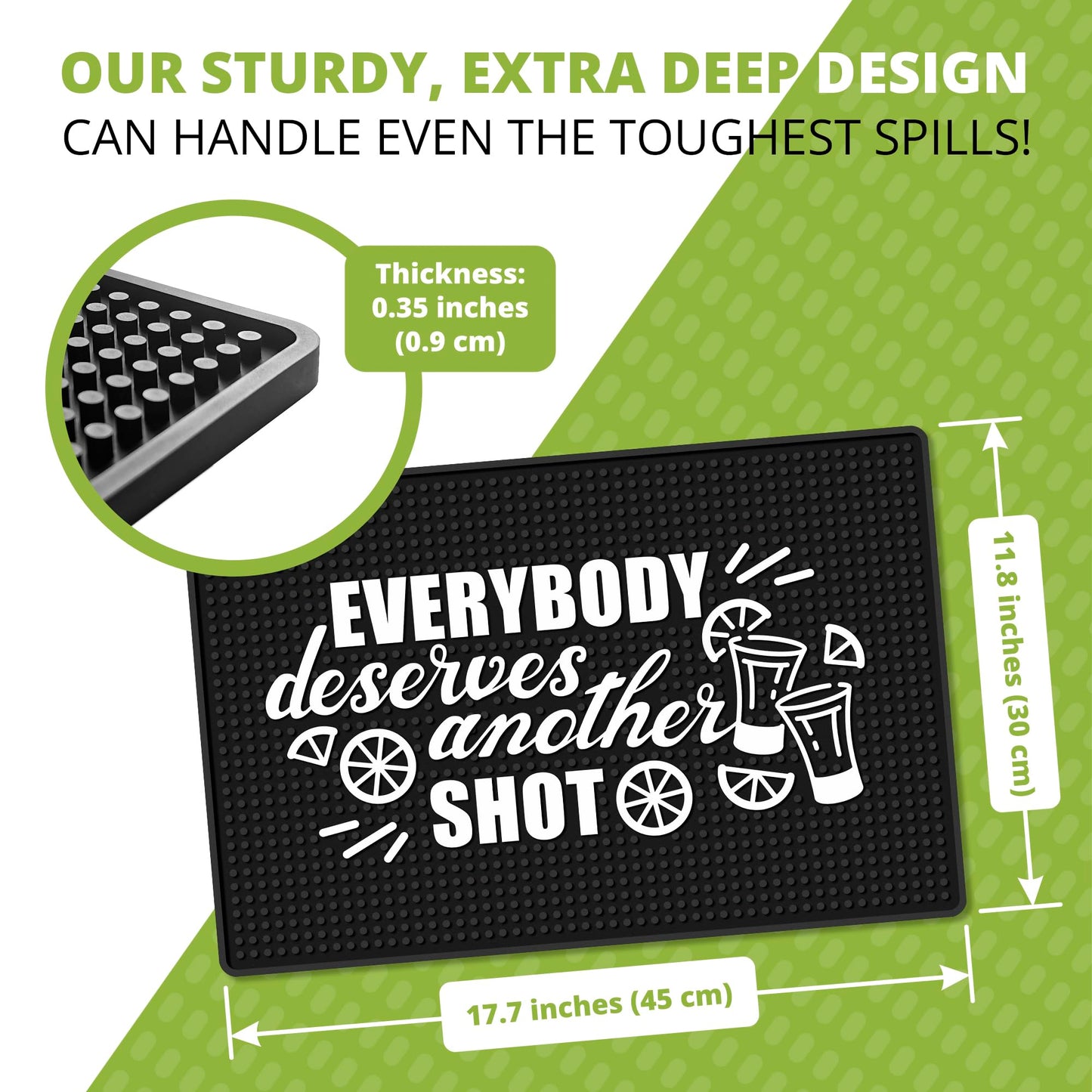 Premium “Everybody Deserves a Shot” Bar Mat
