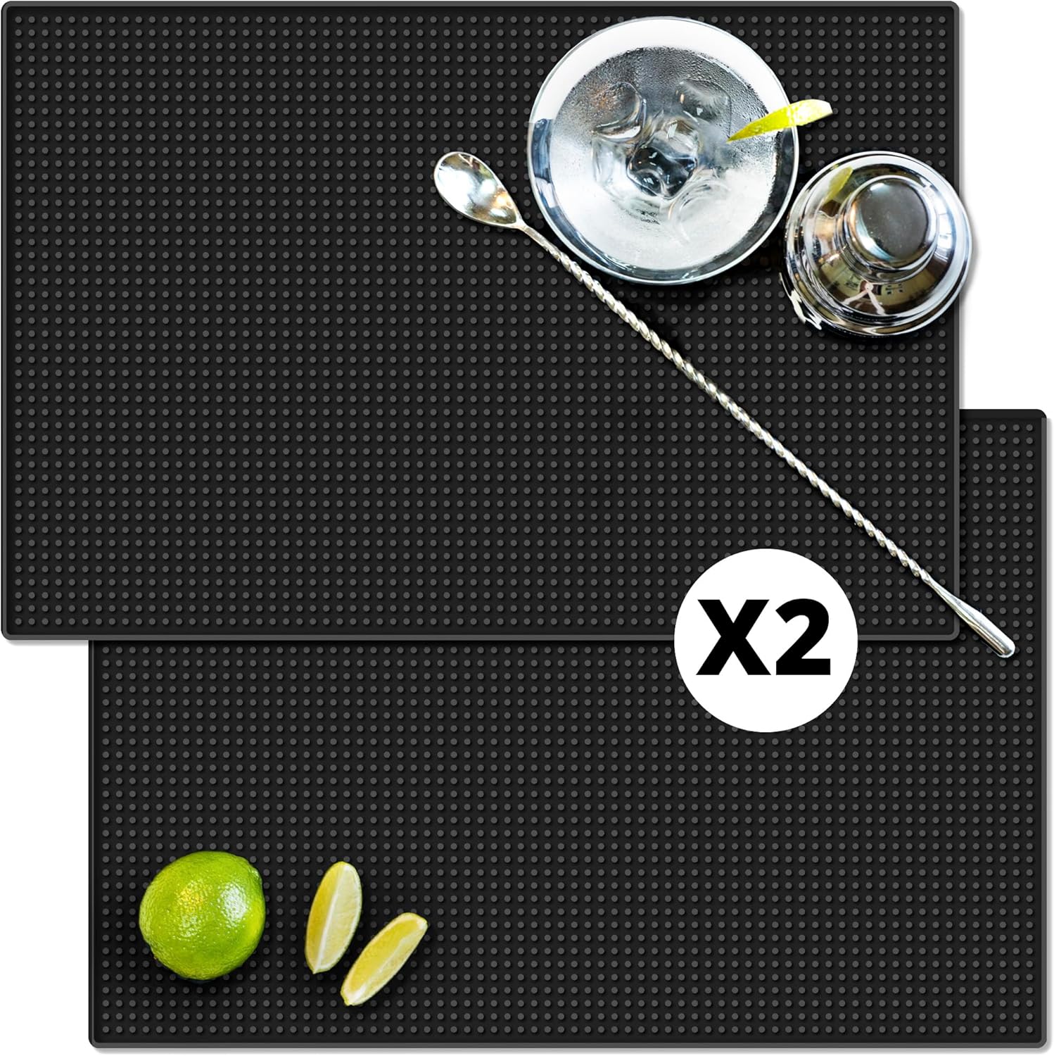 Knot & Style 2-pack rubber bar mat